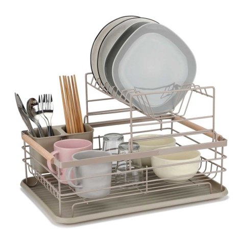 SUSZARKA DO NACZYŃ Z OCIEKACZEM I TACĄ E-8190 BEŻOWA