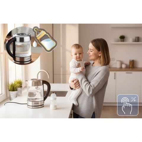 Czajnik elektryczny szklany z regulacją temperatury 1,7l 2200W Berdsen BD-714