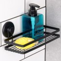 Półka pod Prysznic Ścienna Metalowa Czarna BATHROOM SOLUTIONS 25x10x8,5 cm