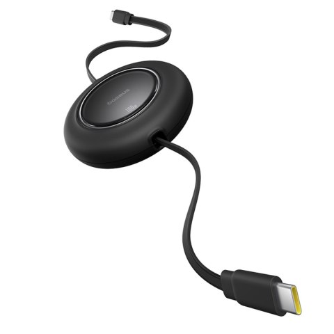 Kabel przewód zwijany USB-C 100W 2m - czarny