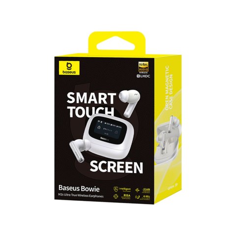 Słuchawki bezprzewodowe z ekranem Bowie M2s Ultra TWS - białe