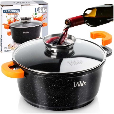 GARNEK GRANITOWY 4L 24cm Z POKRYWĄ Z AROMATYZEREM TERRUNA 199105