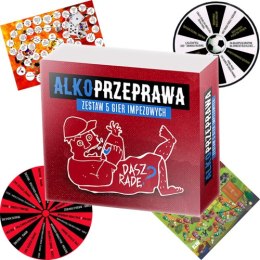 Gra Planszowa Dla Dorosłych - ALKOPRZEPRAWA - Zestaw 5 Gier Imprezowych