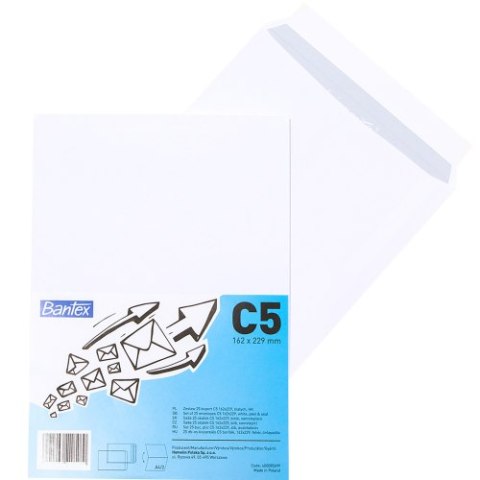 Koperta C5 Biała HK 162x229mm BANTEX 25 szt.