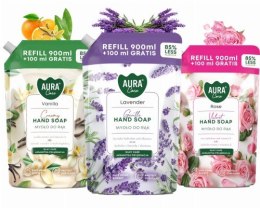 Zestaw 3x1000 ml AURA Care Mydło Do Rąk Uzupełniające Lawenda Róża Wanilia