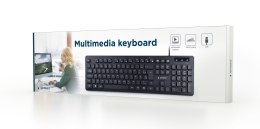 Gembird Multimedia Keyboard KB-MCH-04 USB Keyboard, Wired, US, Black