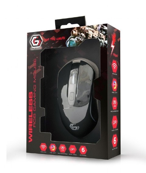 Gembird RGB Gaming Mouse "Firebolt" MUSGW-6BL-01 Wireless, Optical mouse, Black Gembird RGB Gaming Mouse "Firebolt" MUSGW-6BL-01 Wireless, Optical mouse, Black