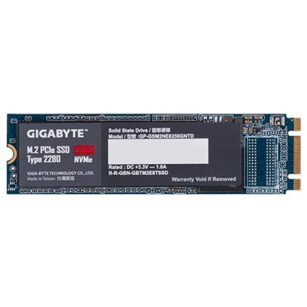 Gigabyte GP-GSM2NE8256GNTD 256 GB, SSD interface M.2 NVME, Write speed 800 MB/s, Read speed 1200 MB/s Gigabyte GP-GSM2NE8256GNTD 256 GB, SSD interface M.2 NVME, Write speed 800 MB/s, Read speed 1200 MB/s