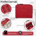 Portfel damski skórzany mały czerwony w orientacji poziomej z RFID Paolo Peruzzi SL-06-RD