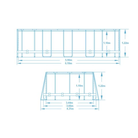 Basen ogrodowy stelażowy 610 x 366 x 122 cm 12w1 Bestway 5611R
