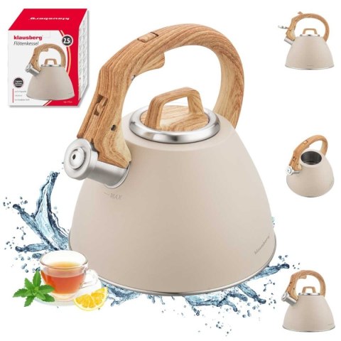 CZAJNIK STALOWY Z GWIZDKIEM 2,5L KLAUSBERG KB-7954