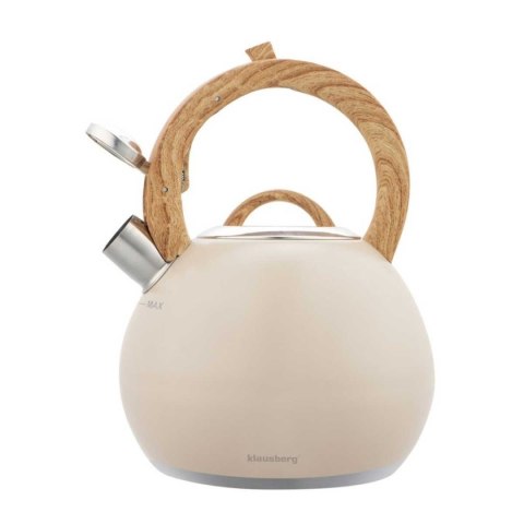 CZAJNIK STALOWY Z GWIZDKIEM 3L KLAUSBERG KB-7956 BEŻOWY MAT