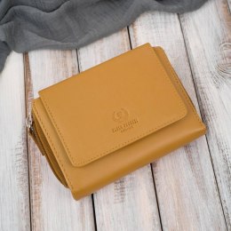 Portfel damski skórzany żółty duży w orientacji poziomej z RFID Paolo Peruzzi SL-07-MNG