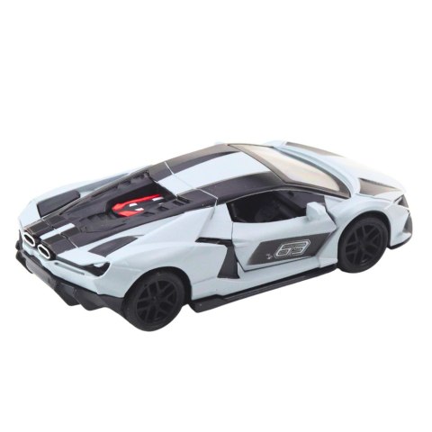 Samochód Wyścigowy Sportowy Metalowy Napęd Otwierane Drzwi Szary 1:32