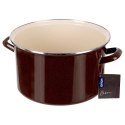 Garnek Emaliowany 11,5 L ORION BROWN Retro Duży 32 cm Indukcja