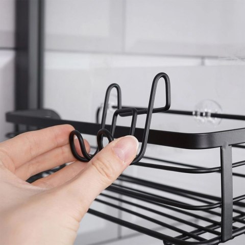 Półka Pod Prysznic Metalowa Czarna Przyklejana LOFT 295 cm VILDE