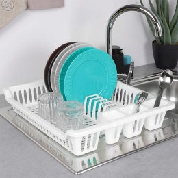 Suszarka na Naczynia Talerze Szara Pojemna Biała ORION 46 x 37 x 8,5 cm