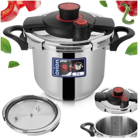 Szybkowar Ciśnieniowy Stalowy 7 L ORION STORM Automatyczne Zamykanie