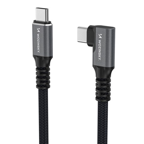 Kabel przewód kątowy Thunderbolt 4 USB-C 240W 4K 1m - czarny