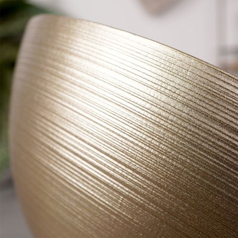 Miska Szklana Złota 15 cm 600 ml Prążkowana Mycie Ręczne VILDE