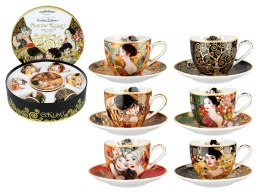 Kpl. 6 filiżanek espresso w okrągłym pudełku - G. Klimt (CARMANI)