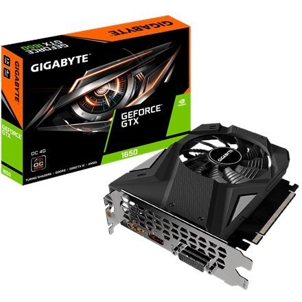Gigabyte GV-N1656OC-4GD NVIDIA, 4 GB, GeForce GTX 1650, GDDR6, PCI-E 3.0 x 16, Processor frequency 1635 MHz, DVI-D ports quantit Gigabyte GV-N1656OC-4GD NVIDIA, 4 GB, GeForce GTX 1650, GDDR6, PCI-E 3.0 x 16, Processor frequency 1635 MHz, DVI-D ports quantit