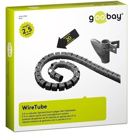 Goobay 51924 WireTube, black, Hanging Box - 2.5 m Goobay 51924 WireTube, black, Hanging Box - 2.5 m