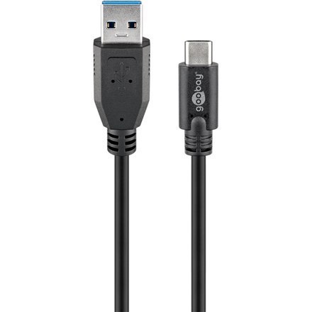 Goobay Sync & Charge Super Speed USB-C to USB A 3.0 charging cable 67999 Round cable, USB-C male, USB 3.0 male (type A), Bla Goobay Sync & Charge Super Speed USB-C to USB A 3.0 charging cable 67999 Round cable, USB-C male, USB 3.0 male (type A), Bla