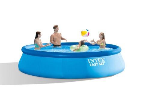 Intex Easy Set Pool Set with Filter Pump, Safety Ladder, Ground Cloth, Cover Blue, Age 6+, 457x107 cm Intex Easy Set Pool Set with Filter Pump, Safety Ladder, Ground Cloth, Cover Blue, Age 6+, 457x107 cm