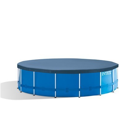 Intex Metal Frame Pool Set with Filter Pump, Safety Ladder, Ground Cloth, Cover Blue, Age 6+, 457x122 cm Intex Metal Frame Pool Set with Filter Pump, Safety Ladder, Ground Cloth, Cover Blue, Age 6+, 457x122 cm