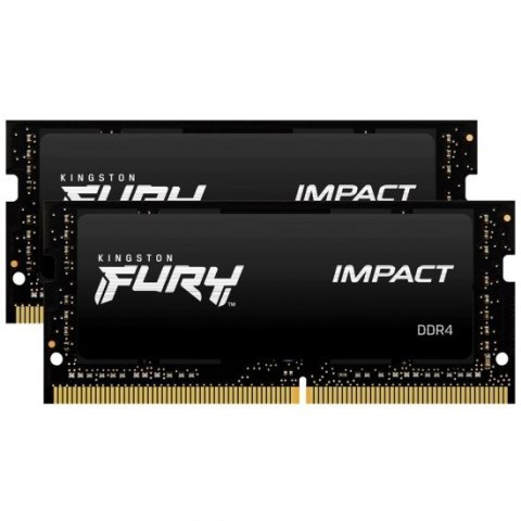 Kingston Fury Impact 16 GB, SODIMM, 2666 MHz, Notebook, Registered No, ECC No, 2x8 GB Kingston Fury Impact 16 GB, SODIMM, 2666 MHz, Notebook, Registered No, ECC No, 2x8 GB