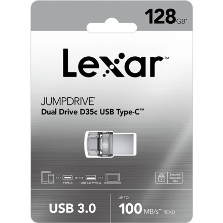 Lexar Flash Drive JumpDrive D35c 128 GB, USB 3.0, Silver