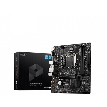 MSI 	B560M PRO-E Processor family Intel, Processor socket LGA1200, DDR4 DIMM, Memory slots 2, Supported hard disk drive interfa