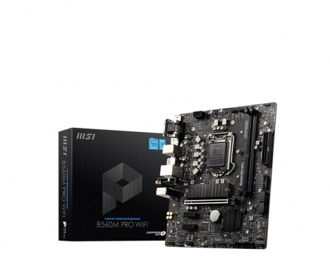 MSI B560M PRO WIFI Processor family Intel, Processor socket LGA1200, DDR4 DIMM, Memory slots 2, Supported hard disk drive interf