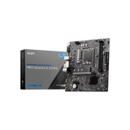 MSI PRO B660M-E DDR4 Processor family Intel, Processor socket LGA1700, DDR4 DIMM, Memory slots 2, Supported hard disk drive int
