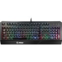 MSI VIGOR GK20 Gaming keyboard, RGB LED light, US, Wired, Black