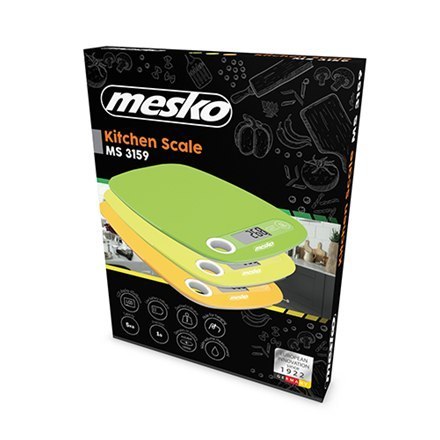 Mesko Kitchen scale MS 3159g Maximum weight (capacity) 5 kg, Graduation 1 g, Green Mesko Kitchen scale MS 3159g Maximum weight (capacity) 5 kg, Graduation 1 g, Green