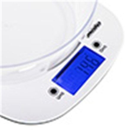 Mesko Scale with bowl MS 3165 Maximum weight (capacity) 5 kg, Graduation 1 g, Display type LCD, White Mesko Scale with bowl MS 3165 Maximum weight (capacity) 5 kg, Graduation 1 g, Display type LCD, White