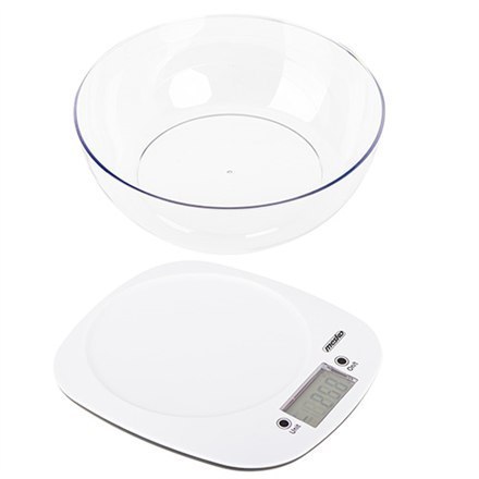 Mesko Scale with bowl MS 3165 Maximum weight (capacity) 5 kg, Graduation 1 g, Display type LCD, White Mesko Scale with bowl MS 3165 Maximum weight (capacity) 5 kg, Graduation 1 g, Display type LCD, White