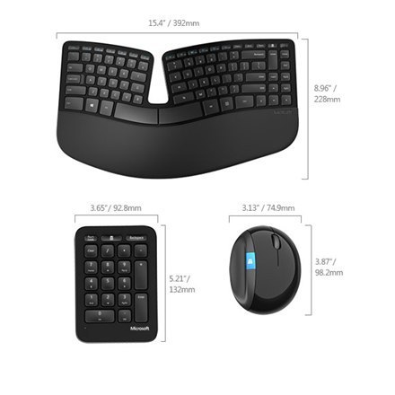 Microsoft L5V-00009 Sculpt Ergonomic Desktop Multimedia, Wireless, Keyboard layout DK, Black, Mouse included, Danish, Numeric ke Microsoft L5V-00009 Sculpt Ergonomic Desktop Multimedia, Wireless, Keyboard layout DK, Black, Mouse included, Danish, Numeric ke