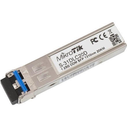 MikroTik S-31DLC20D SFP, Single-Mode Fiber, Dual LC, 10/100/1000 Mbit/s, Wavelength 1310 nm, Maximum transfer distance 20000 m, MikroTik S-31DLC20D SFP, Single-Mode Fiber, Dual LC, 10/100/1000 Mbit/s, Wavelength 1310 nm, Maximum transfer distance 20000 m,