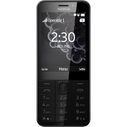 Nokia 230 Dark Silver, 2.8 ", TFT, 240 x 320 pixels, 16 MB, Dual SIM, Mini-SIM, Bluetooth, 3.0, USB version microUSB 1.1, Built- Nokia 230 Dark Silver, 2.8 ", TFT, 240 x 320 pixels, 16 MB, Dual SIM, Mini-SIM, Bluetooth, 3.0, USB version microUSB 1.1, Built-