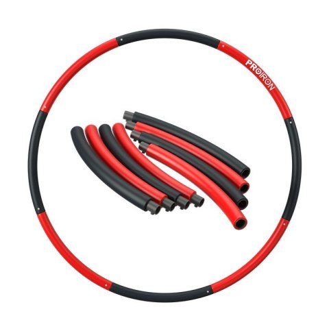 PROIRON Fitness Hula Hoop 1.8 kg, Black/Red, 73 - 98 cm wide, 8 sections PROIRON Fitness Hula Hoop 1.8 kg, Black/Red, 73 - 98 cm wide, 8 sections