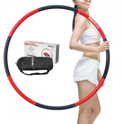 PROIRON Fitness Hula Hoop 1.8 kg, Black/Red, 73 - 98 cm wide, 8 sections PROIRON Fitness Hula Hoop 1.8 kg, Black/Red, 73 - 98 cm wide, 8 sections