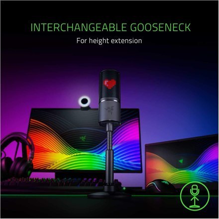 Razer Seiren Emote Microphone with Emoticons, Wireless, Black Razer Seiren Emote Microphone with Emoticons, Wireless, Black