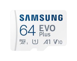 Samsung microSD Card EVO PLUS 64 GB, MicroSDXC, Flash memory class 10, SD adapter