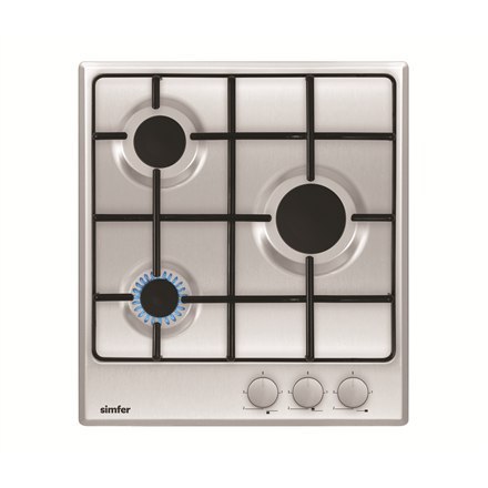 Simfer Hob H4.300.VGRIM Gas, Number of burners/cooking zones 3, Rotary knobs, Inox, Simfer Hob H4.300.VGRIM Gas, Number of burners/cooking zones 3, Rotary knobs, Inox,