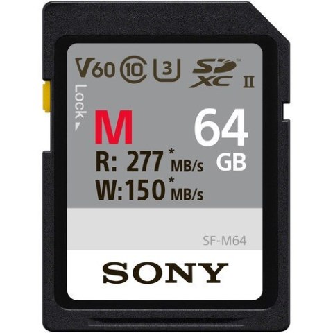 Sony 64GB SF-M Series SDXC Class10 UHS-II U3 V60 Tough Memory Card Sony 64GB SF-M Series SDXC Class10 UHS-II U3 V60 Tough Memory Card