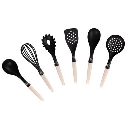 Stoneline Natural Line 21582 Kitchen utensil set, 6 pc(s), Dishwasher proof, Black/Beige Stoneline Natural Line 21582 Kitchen utensil set, 6 pc(s), Dishwasher proof, Black/Beige