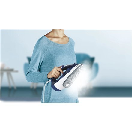 TEFAL FV2838E0 Steam Iron, 2400 W, Water tank capacity 270 ml, Continuous steam 40 g/min, Blue/White TEFAL FV2838E0 Steam Iron, 2400 W, Water tank capacity 270 ml, Continuous steam 40 g/min, Blue/White